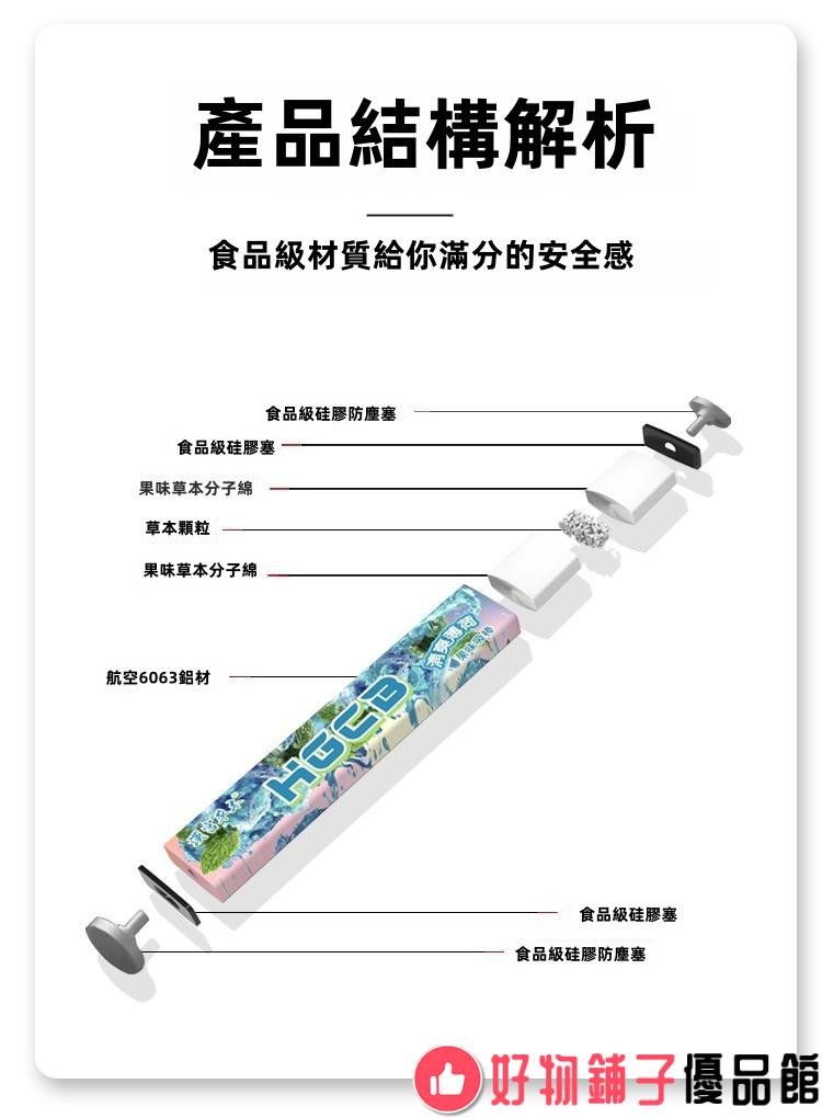 台灣現貨 HGCB 漢宫草本 草本植物精華果味緩吸棒 戒煙神器 緩解吸煙慾望